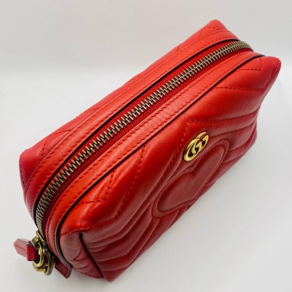 /traded/💯 Gucci Marmont Calfskin Matelasse GG Marmont Case in Hibiscus Red - Picture 8 of 16